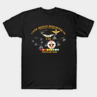 176th Assault Helicopter Co - Muskets - Helo Aslt woBkgd T-Shirt